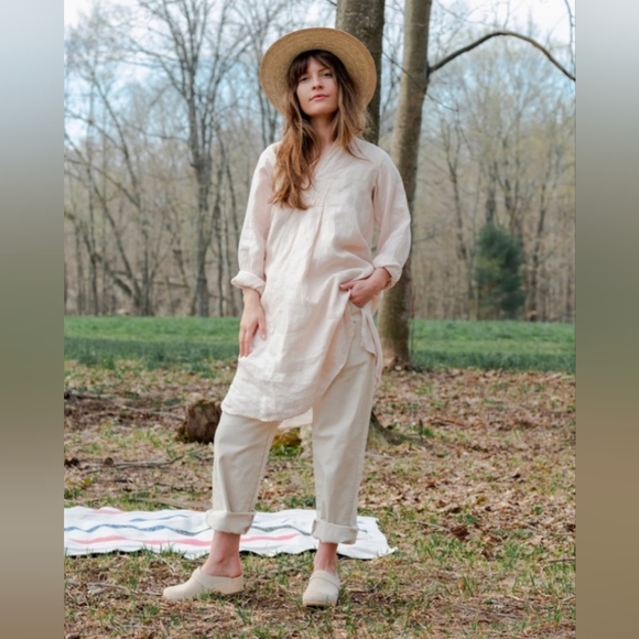 Artemesia Dresses & Skirts - Artemesia • Nell Linen Dress in Shell Color Size Small